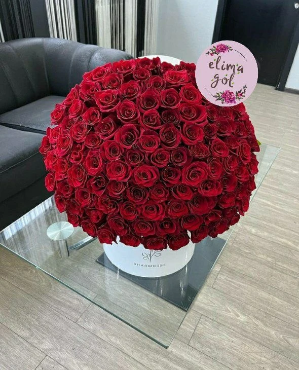 باکس گرد رز هلندی 160 شاخه