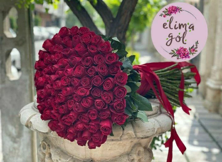 دسته گل 180 شاخه رز هلندی ممتاز